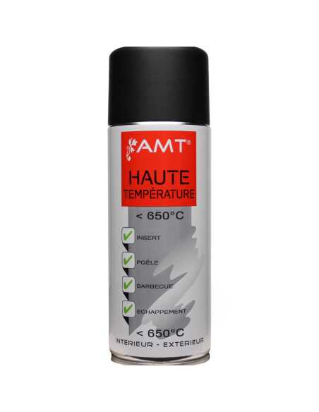Bombe de peinture aérosol AMT hautes températures 650° noir
