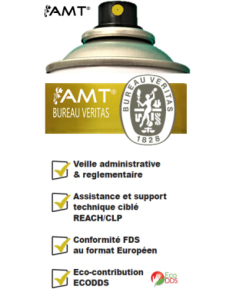 Bombe de peinture aérosol AMT jaune gold tendance 2