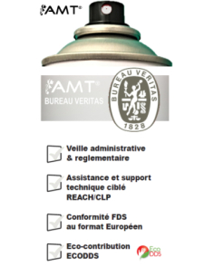 Bombe de peinture aérosol AMT blanc mat 2
