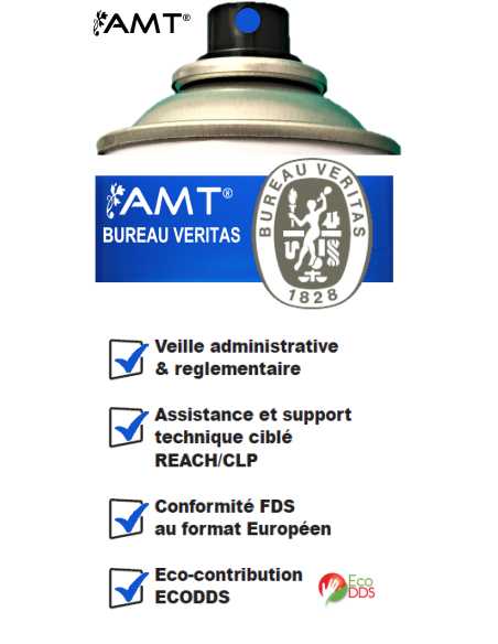 Bombe de peinture aérosol AMT bleu effet fluo