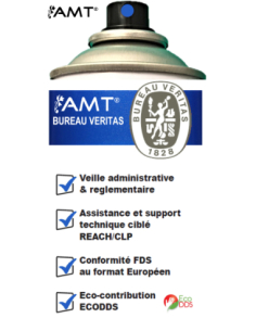 Bombe de peinture aérosol AMT bleu effet métallisé 2