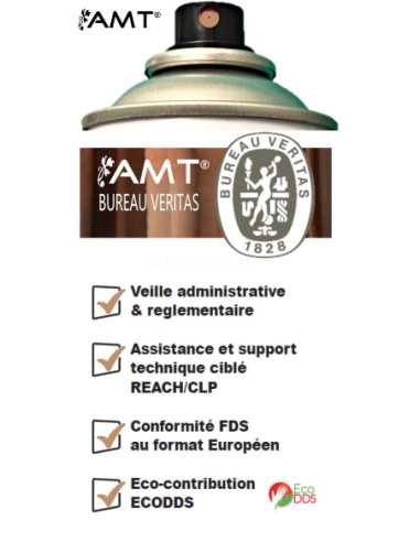 Bombe de peinture aérosol AMT effet chrome bronze
