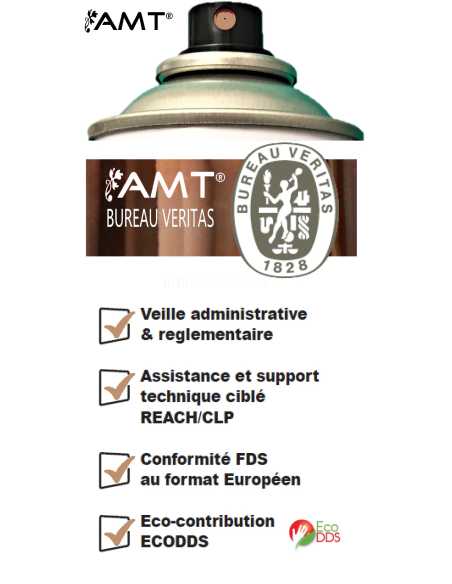 Bombe de peinture aérosol AMT effet chrome bronze