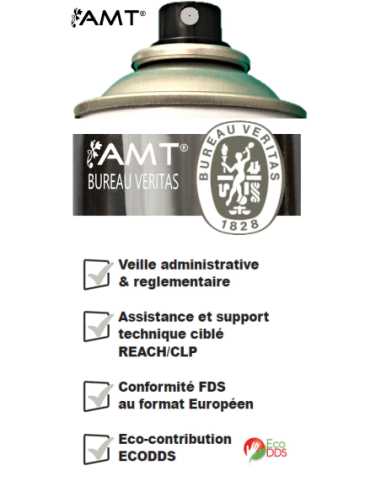Bombe de peinture aérosol AMT effet chrome