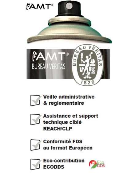 Bombe de peinture aérosol AMT effet chrome