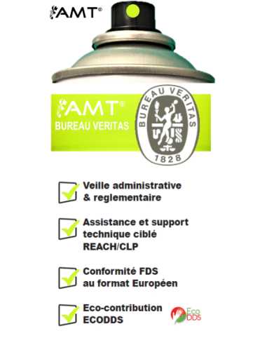 Bombe de peinture aérosol AMT jaune effet fluo