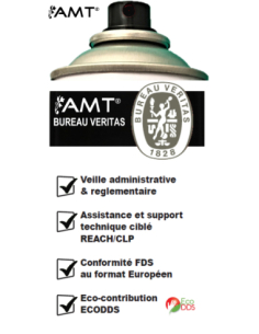 Bombe de peinture aérosol AMT noir brillant 2