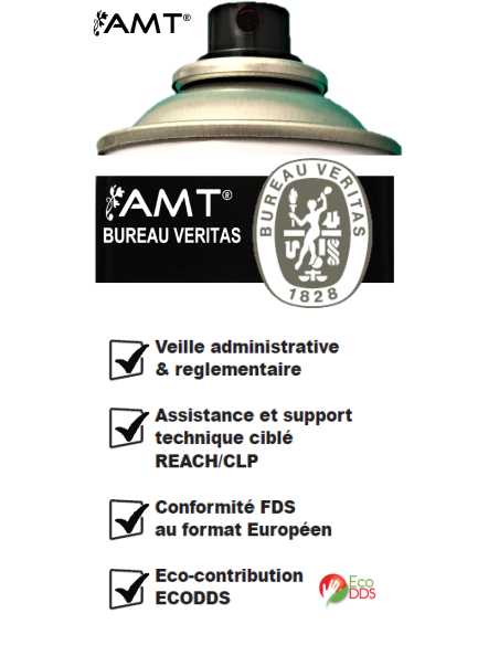 Bombe de peinture aérosol AMT noir brillant