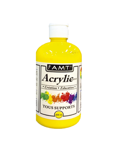 Bouteille de peinture acrylique AMT 0.5L jaune