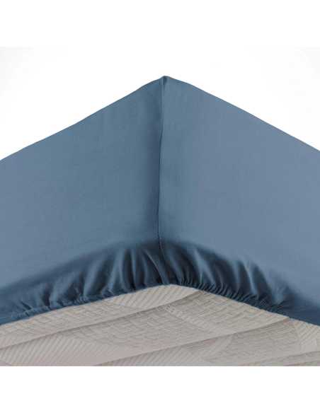 Drap-housse 140 x 190 cm Microfibre bleu foncé
