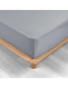 Drap-housse 180 x 200 cm Percale gris acier