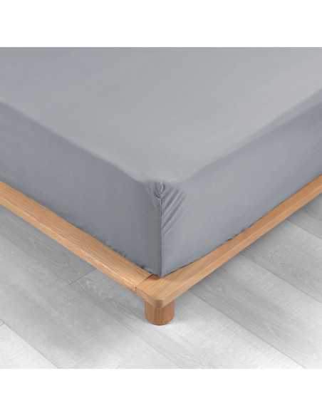 Drap-housse 180 x 200 cm Percale gris acier
