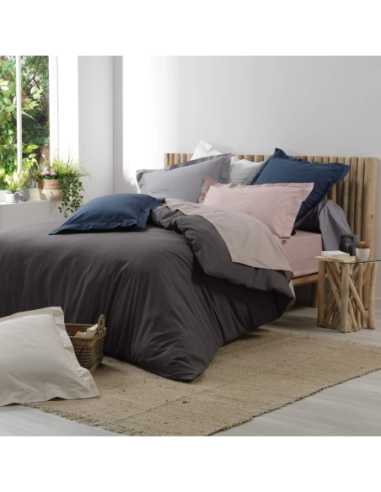 Drap-housse 180 x 200 cm Percale gris acier