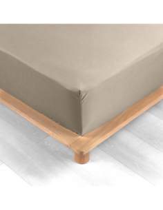 Drap-housse 180 x 200 cm Percale sable