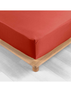 Drap-housse 180 x 200 cm Percale tomette