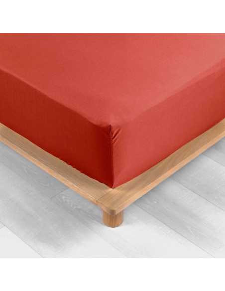 Drap-housse 180 x 200 cm Percale tomette