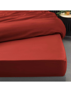 Drap-housse 180 x 200 cm Percale tomette 2