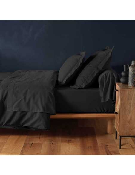 Drap-housse 90 x 190 cm Lina noir