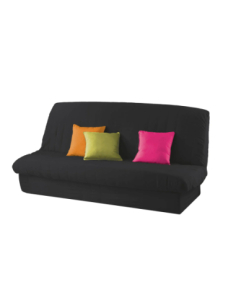 Housse de clic-clac matelassée 120 à 140 cm et 185 à 200 cm Essentiel noir