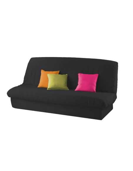 Housse de clic-clac matelassée 120 à 140 cm et 185 à 200 cm Essentiel noir