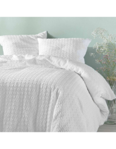 Parure de lit 3 pièces 240 x 220 cm Microfibre gauffrée litéa