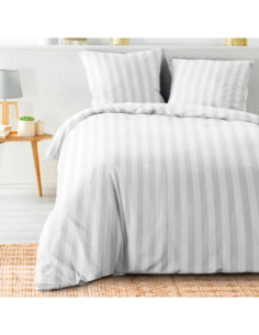 Parure de lit 3 pièces 240 x 220 cm Microfibre cléo blanc