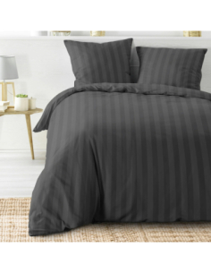 Parure de lit 3 pièces 240 x 220 cm Microfibre cléo anthracite