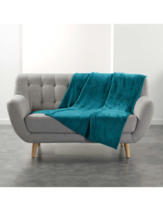 Plaid flanelle 125 x 150 cm Flanou bleu