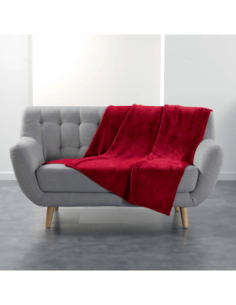 Plaid flanelle 125 x 150 cm Flanou carmin