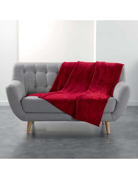 Plaid flanelle 125 x 150 cm Flanou carmin