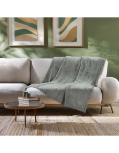 Plaid flanelle 125 x 150 cm Flanou gris 2