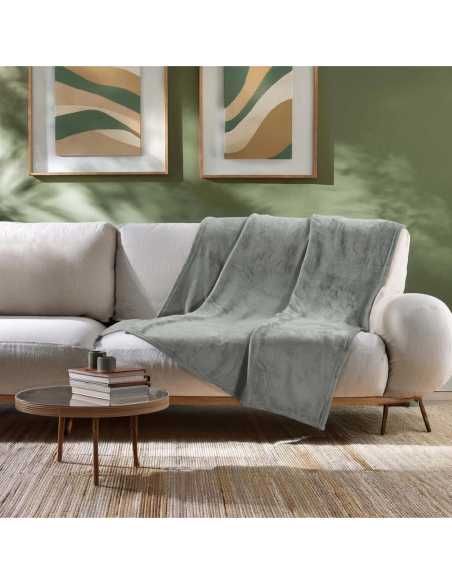 Plaid flanelle 125 x 150 cm Flanou gris