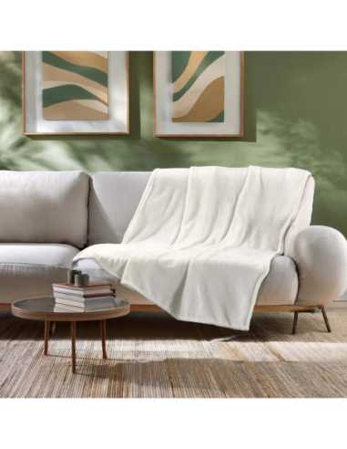 Plaid flanelle 125 x 150 cm Flanou naturel