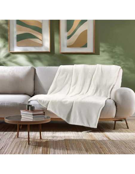 Plaid flanelle 125 x 150 cm Flanou naturel