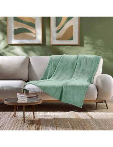 Plaid flanelle 125 x 150 cm Flanou sauge