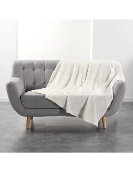 Plaid flanelle 180 x 220 cm Flanou naturel