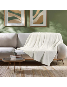 Plaid flanelle 180 x 220 cm Flanou naturel 2