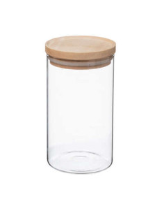Bocal verre et bois 1 litres hermétique