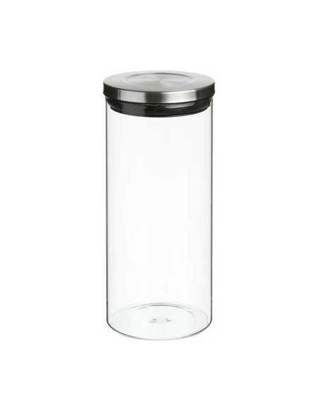 Bocal verre et inox 1,3 litres hermétique