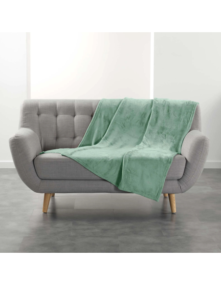 Plaid flanelle 125 x 150 cm Flanou sauge