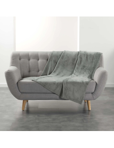 Plaid flanelle 125 x 150 cm Flanou gris