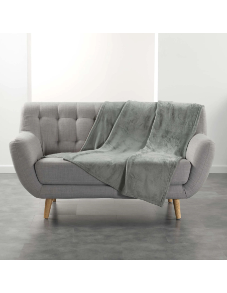 Plaid flanelle 125 x 150 cm Flanou gris