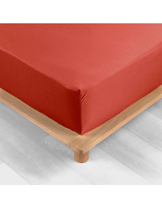 Drap-housse 160 x 200 cm Percale tomette