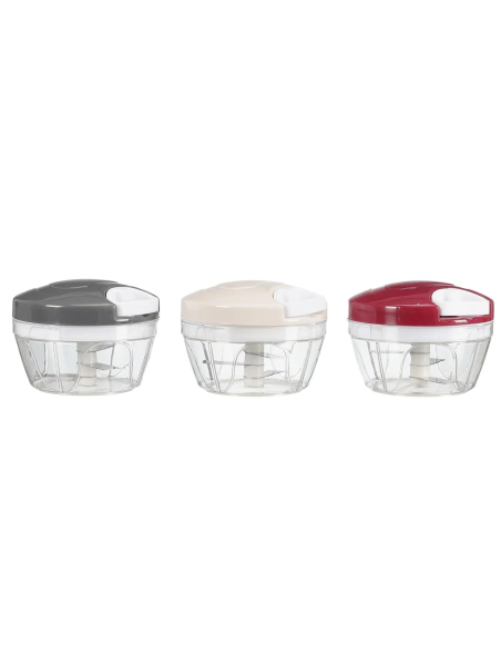 Hachoir manuel à ficelle 3 lames 450 ml – Coupe rapide légumes, fruits, herbes – Coloris aléatoire