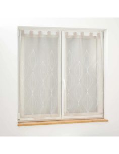 Paire de voilages à passants 2 x 60 x 120 cm Galactée taupe