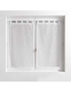 Paire de voilages à passants 2 x 60 x 120 cm Olympia blanc