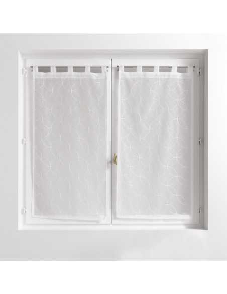 Paire de voilages à passants 2 x 60 x 120 cm Olympia blanc