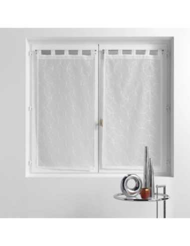 Paire de voilages à passants 2 x 60 x 120 cm Olympia blanc