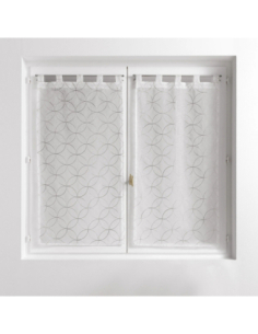 Paire de voilages à passants 2 x 60 x 120 cm Olympia gris