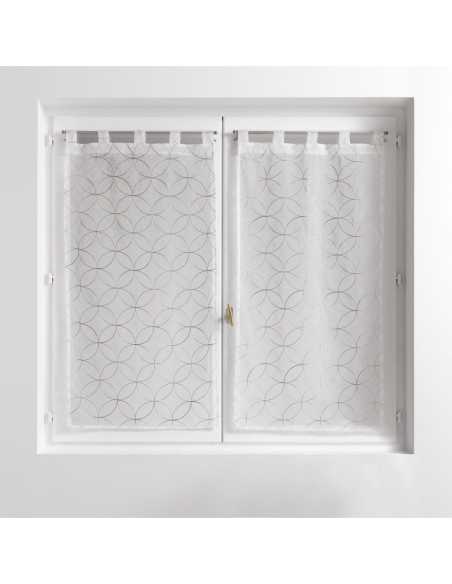 Paire de voilages à passants 2 x 60 x 120 cm Olympia gris